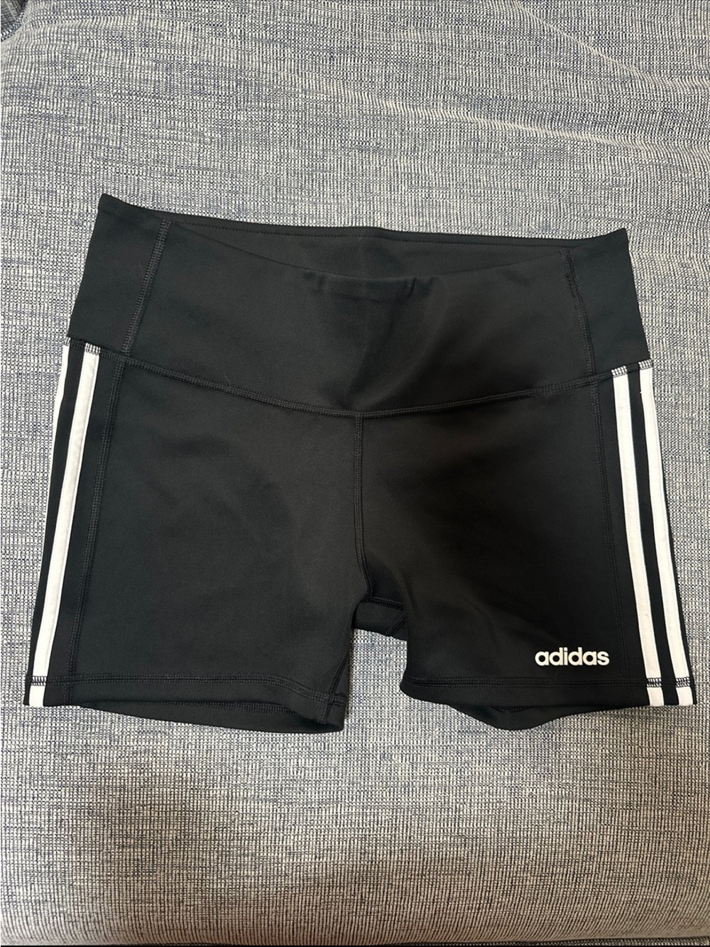 adidas Black Bike Shorts with White Side Stripes
